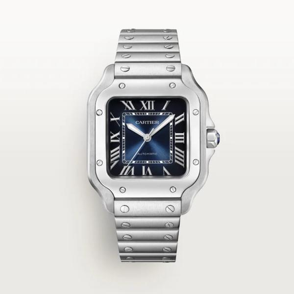Cartiie_r Santos Automatic silver blue