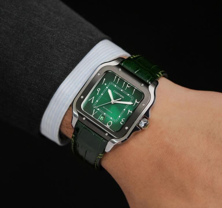 Cartiie_r Santos Automatic Black ring