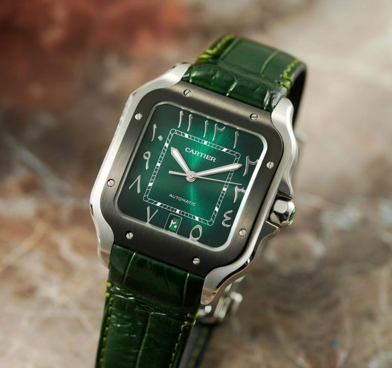 Cartiie_r Santos Automatic Black ring
