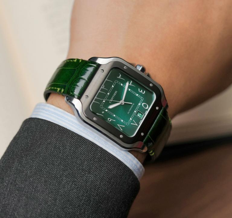 Cartiie_r Santos Automatic Black ring