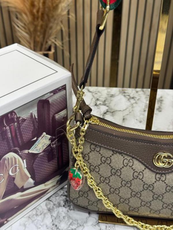 Gucc GG Ophidia Supreme Shoulder Bag With Cherry Charm Includes Box And Dust Bag (735132)