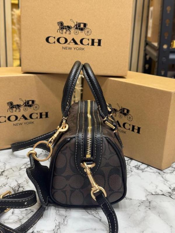 Coac Mini Boston Top Handle Crossbody Bag With Box And Dust Bag (Coffee-911)