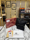 Tory Burc t monogram canvas tote with og box and dust bag with pouch (black)