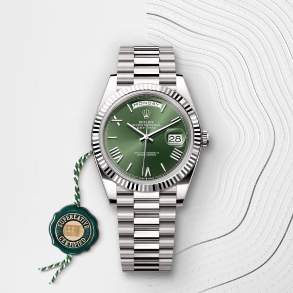 Roleex Mens Oyster Day Date Green Dial Heavy Quality