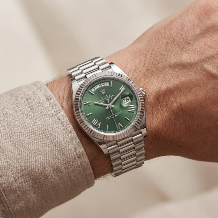 Roleex Mens Oyster Day Date Green Dial Heavy Quality