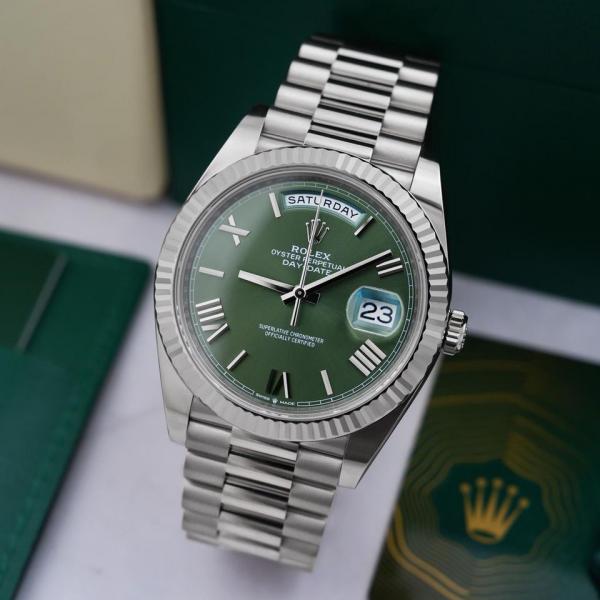 Roleex Mens Oyster Day Date Green Dial Heavy Quality