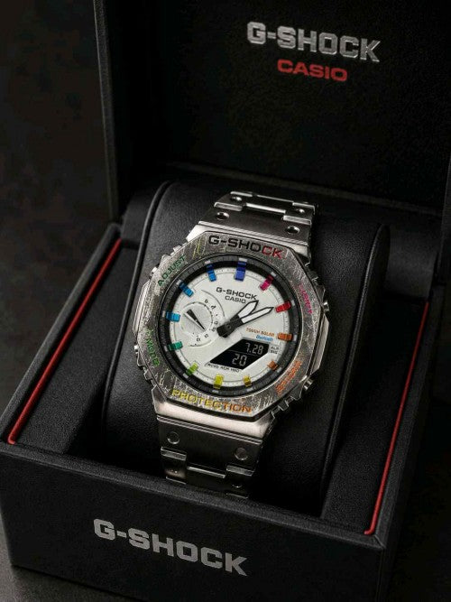 G SHOCK GA 2100 Silver rainbow dial F23