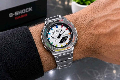 G SHOCK GA 2100 Silver rainbow dial F23