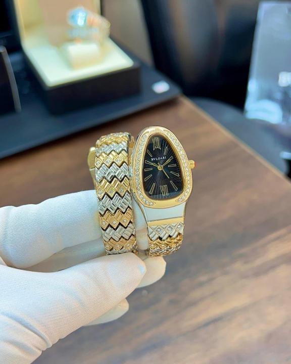 BVLGARI SINGLE RING TWO TONE GOLD BLACK 189