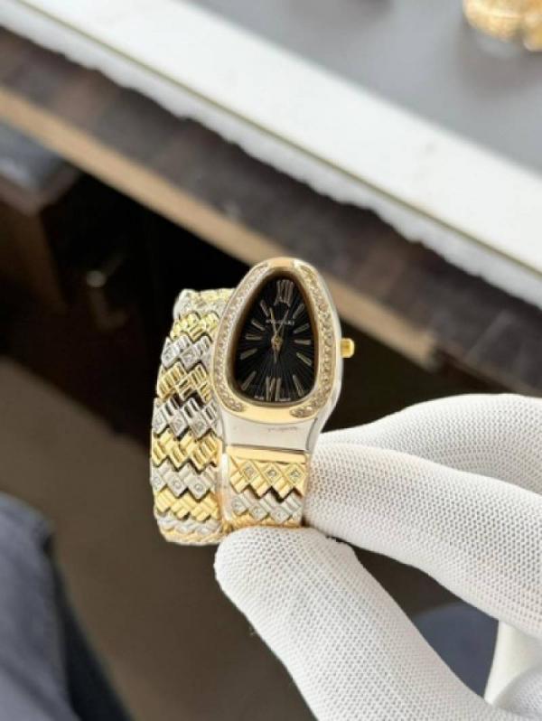BVLGARI SINGLE RING TWO TONE GOLD BLACK 189