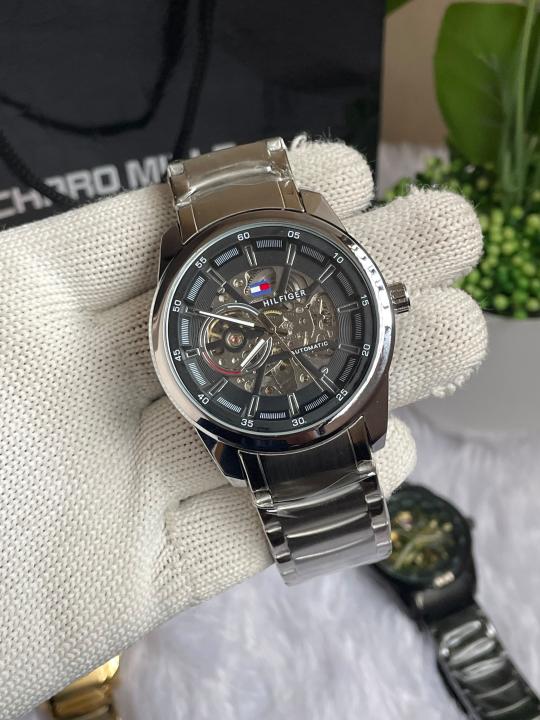 Tommyy Hilfiger Automatic C SIlver Black AT149C