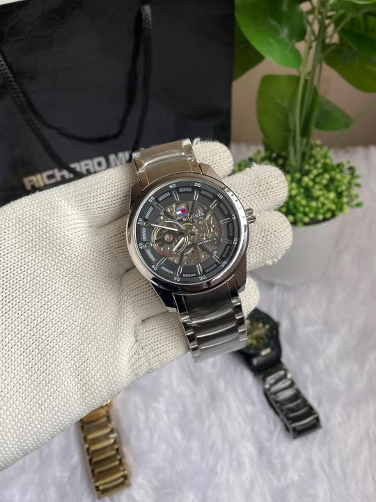 Tommyy Hilfiger Automatic C SIlver Black AT149C