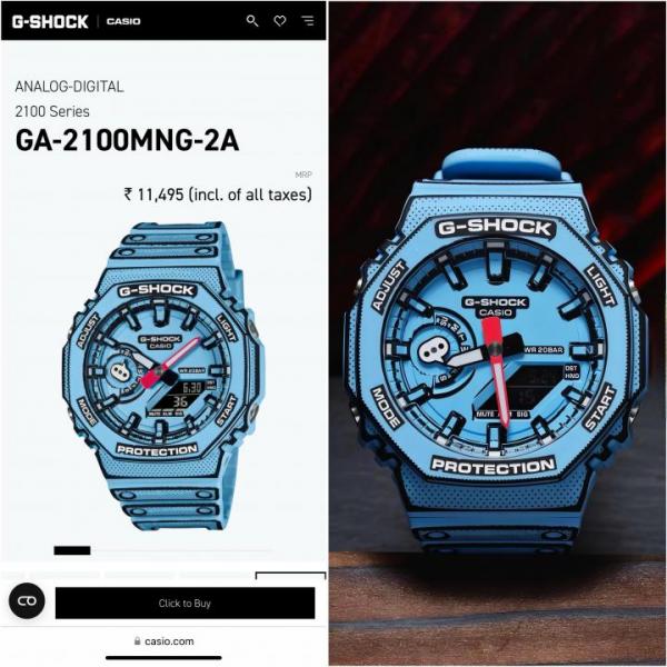 Casio Gshock Ga-2100 Manga Blue
