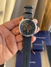 TOMMY HILFIGR  AUTOMATIC LEATHER BLUE BELT