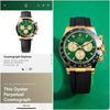Roleex daytona belt premium gold green