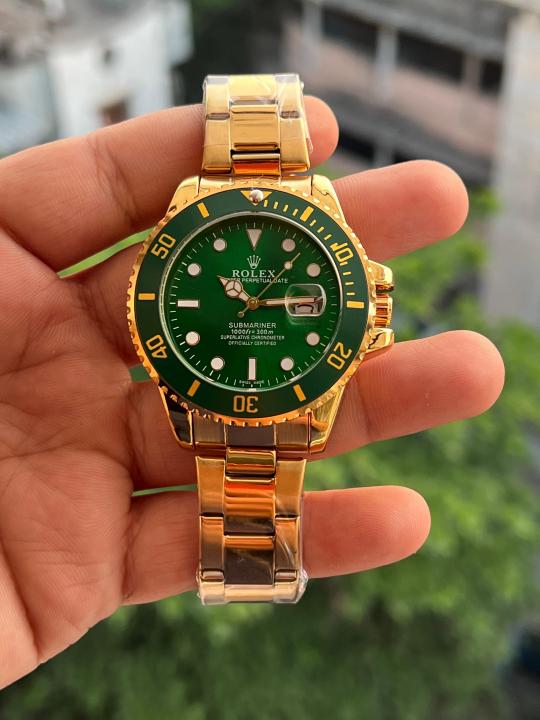 ROLEEX SUBMARINER GOLD GREEN  DIAL PREMIUM WATCH