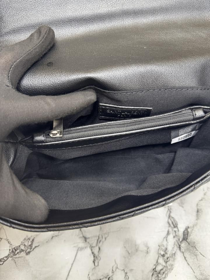 YSL SAINT LAURENT COLLEGE BLACK CHAIN BAG  DUBBLE BOX PACKING (10888)