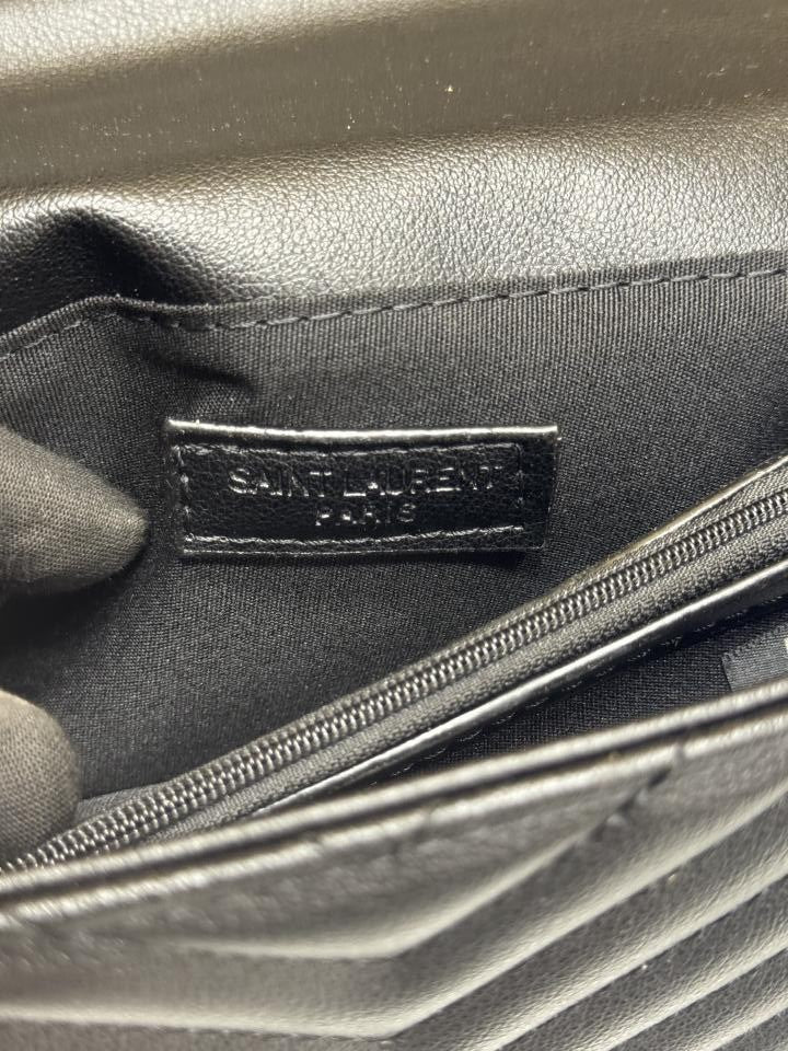 YSL SAINT LAURENT COLLEGE BLACK CHAIN BAG  DUBBLE BOX PACKING (10888)