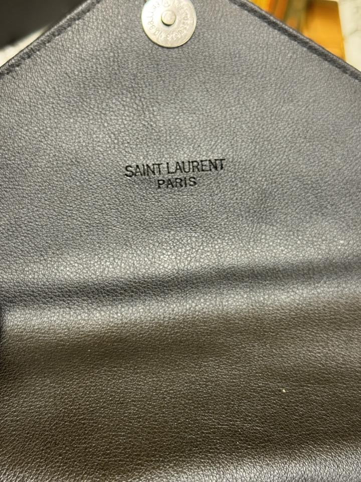 YSL SAINT LAURENT COLLEGE BLACK CHAIN BAG  DUBBLE BOX PACKING (10888)