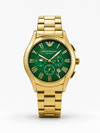 EMPORIO ARMA ALL CHRONO WORKING GOLD GREEN DIAL