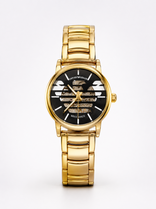 EMPORIO ARMA AUTOMATIC PREMIUM GOLD BLACK WATCH