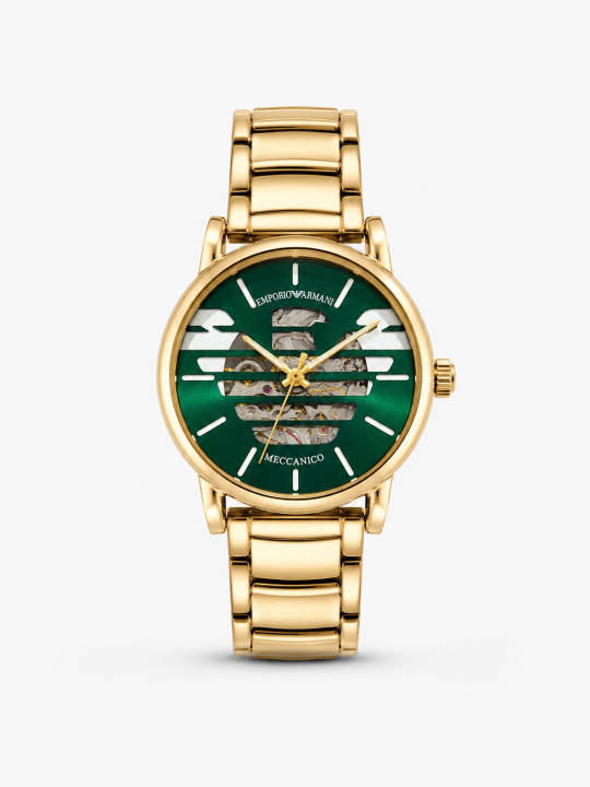 EMPORIO ARMA AUTOMATIC PREMIUM GOLD GREEN WATCH