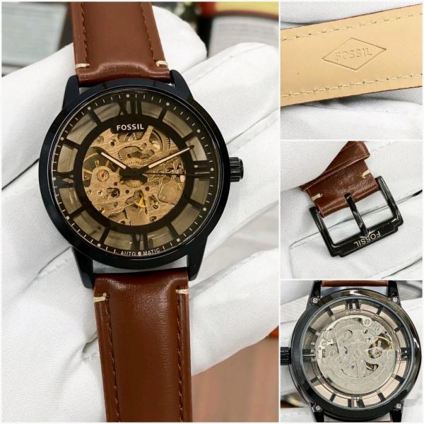 FOSSSIL TOWNSMAN AUTOMATIC BROWN LEATHER BELT AT165