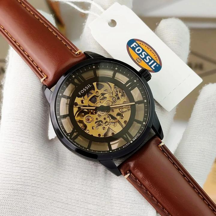 FOSSSIL TOWNSMAN AUTOMATIC BROWN LEATHER BELT AT165