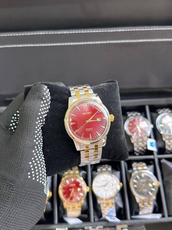 SEIK_O PRESAGE AUTOMATIC TWO TONE GOLD RED 238
