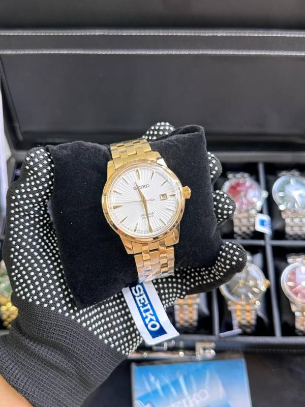 SEIK_O PRESAGE AUTOMATIC GOLD WHITE 235