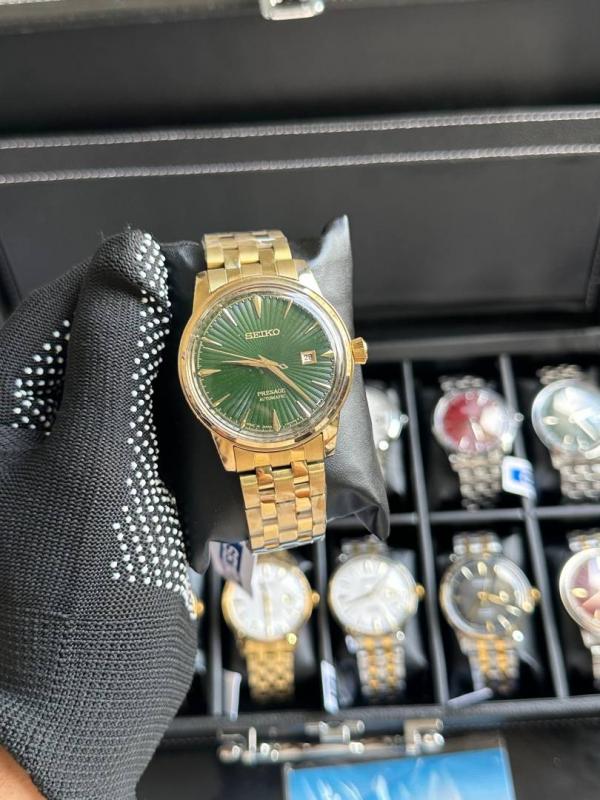 SEIK_O PRESAGE AUTOMATIC GOLD GREEN 233