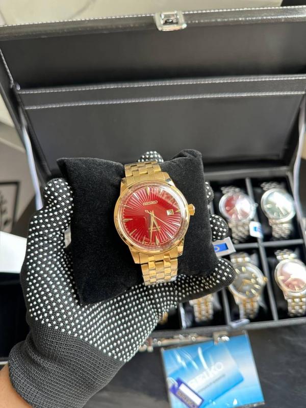 SEIK_O PRESAGE AUTOMATIC GOLD RED 234