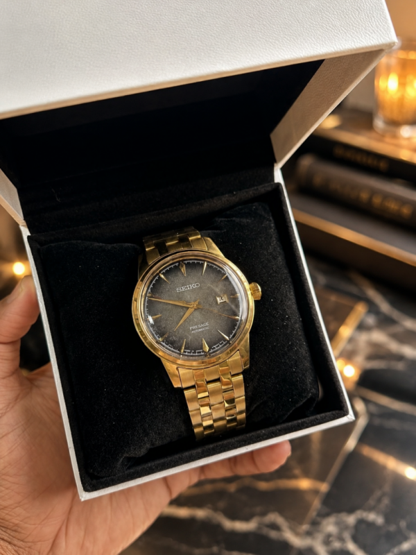 SEIK_O PRESAGE AUTOMATIC GOLD DUSTY BLACK 232