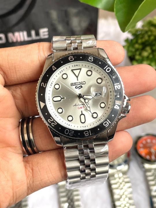 Seiko Sports GMT Open Back Silver White AT438