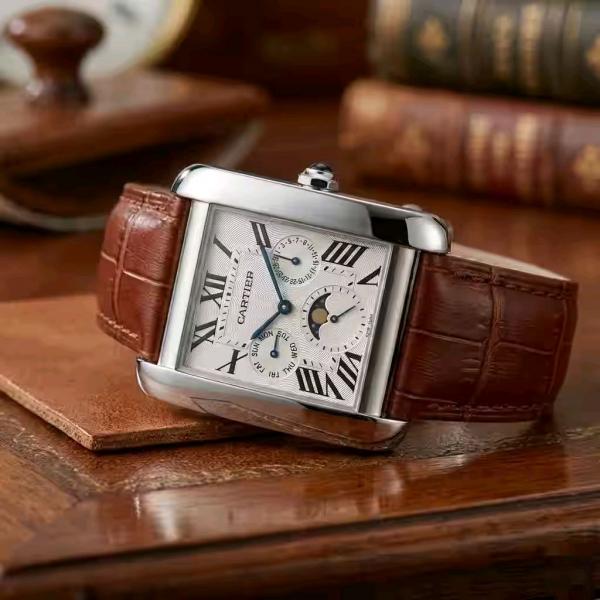 CARTIEER TANK MOONPHASE BROWN WHITE 748