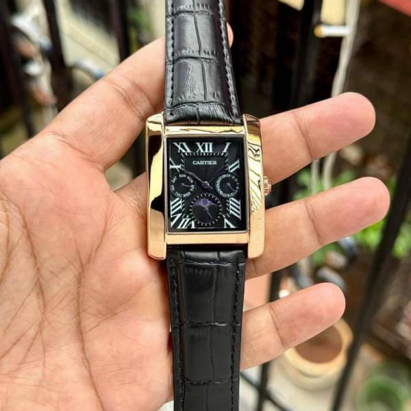 CARTIIER TANK LEATHER MOONPHASE 363