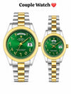 Roleex Couple Arabic Green Dial Two Tone Day Date