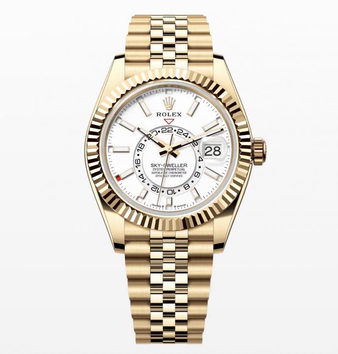 Roleex Mens Sky Dweller Gold White Dial