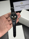 PATEK PHILIPE LEATHER BELT BLACK DIAL