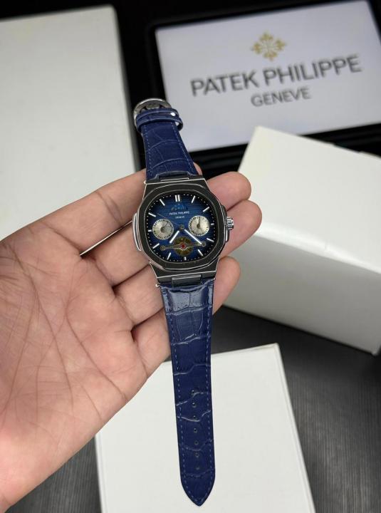PATEK PHILIPE LEATHER BELT BLUE COLOUR