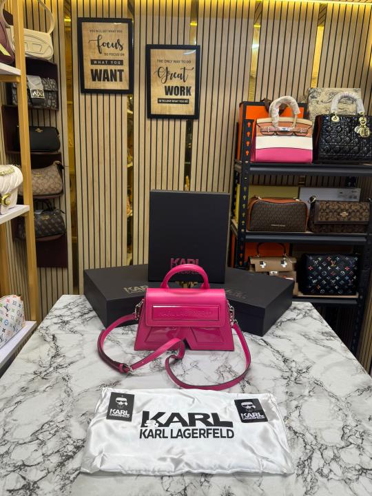 Karl_Lagerfeld KKushion Top Handle Crossbody Bag With Box And Dust Bag Pink