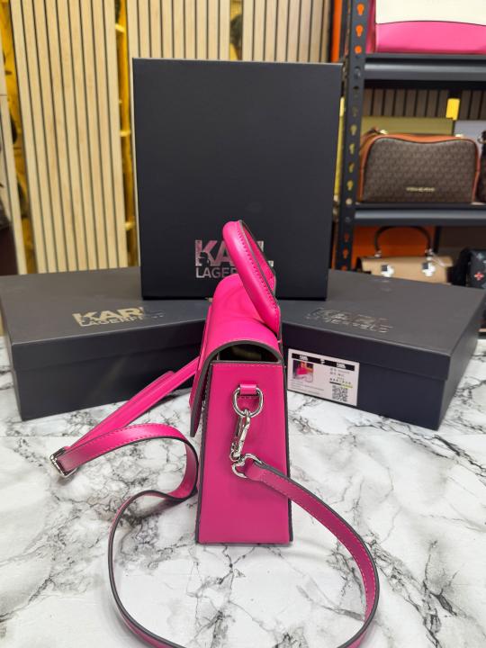 Karl_Lagerfeld KKushion Top Handle Crossbody Bag With Box And Dust Bag Pink