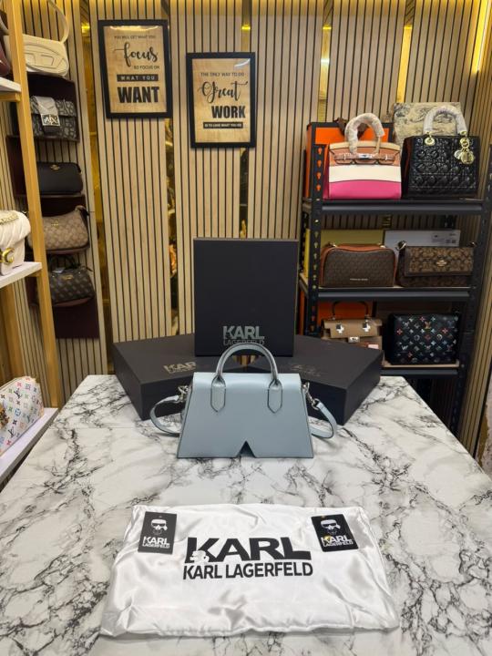 Karl_Lagerfeld KKushion Top Handle Crossbody Bag With Box And Dust Bag Blue