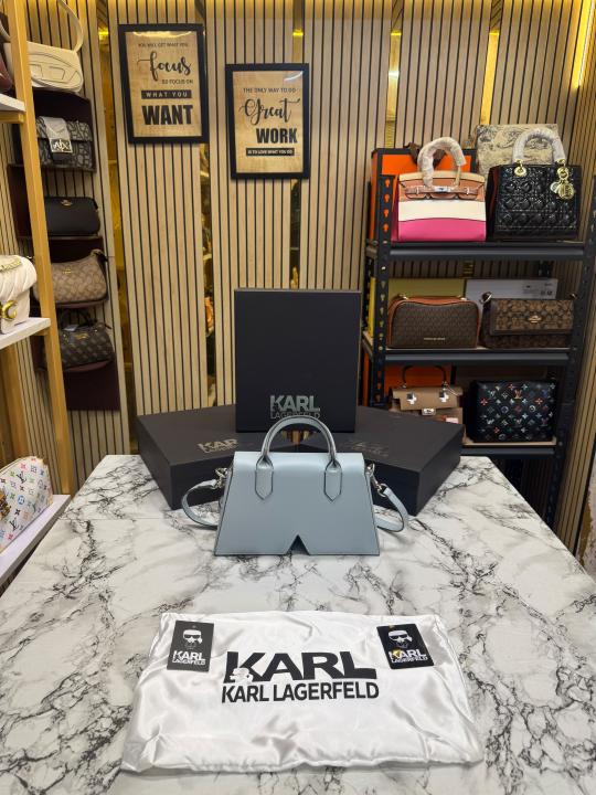Karl_Lagerfeld KKushion Top Handle Crossbody Bag With Box And Dust Bag Blue