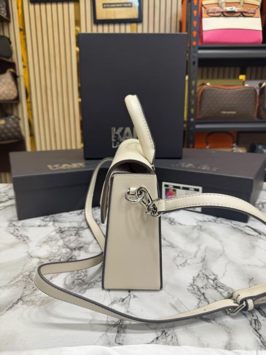 Karl_Lagerfeld KKushion Top Handle Crossbody Bag With Box And Dust Bag Beige