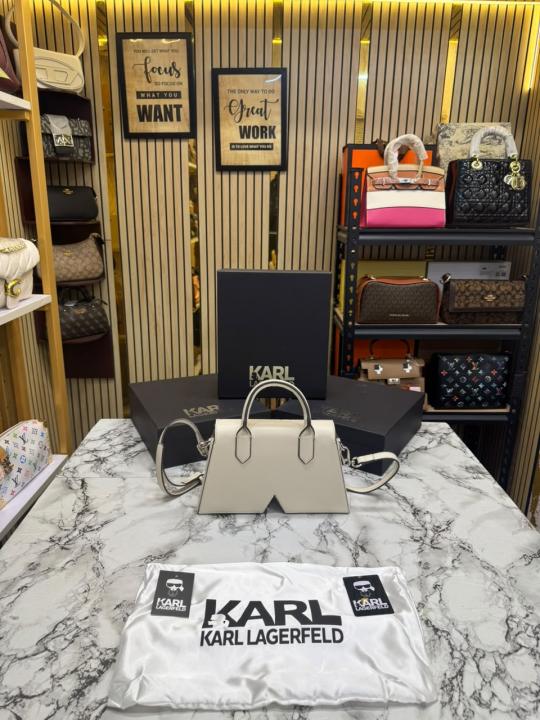 Karl_Lagerfeld KKushion Top Handle Crossbody Bag With Box And Dust Bag Beige