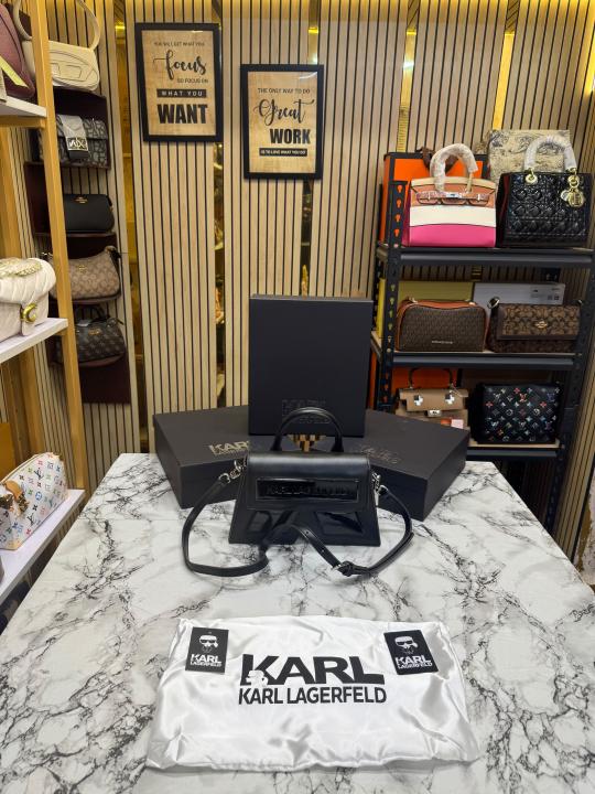 Karl_Lagerfeld KKushion Top Handle Crossbody Bag With Box And Dust Bag Black