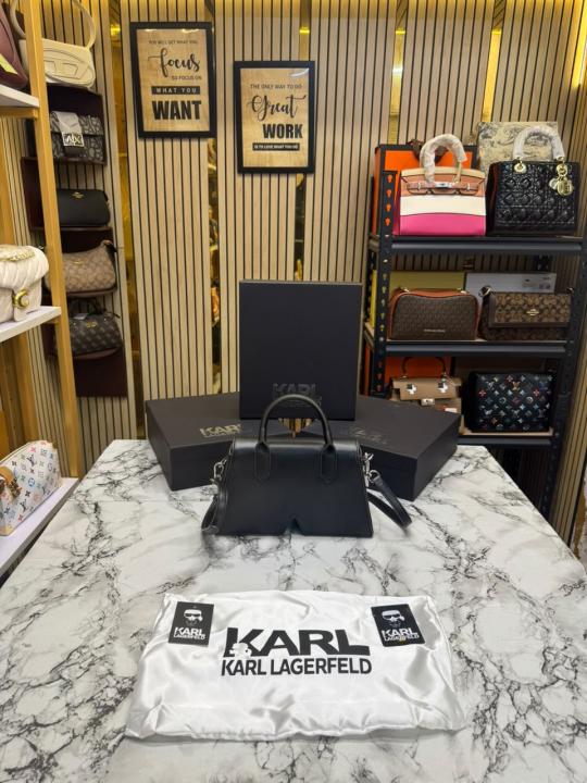 Karl_Lagerfeld KKushion Top Handle Crossbody Bag With Box And Dust Bag Black
