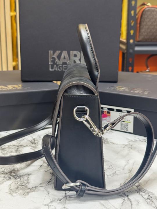 Karl_Lagerfeld KKushion Top Handle Crossbody Bag With Box And Dust Bag Black