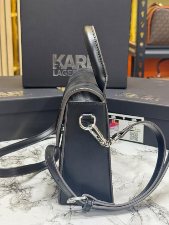 Karl_Lagerfeld KKushion Top Handle Crossbody Bag With Box And Dust Bag Black